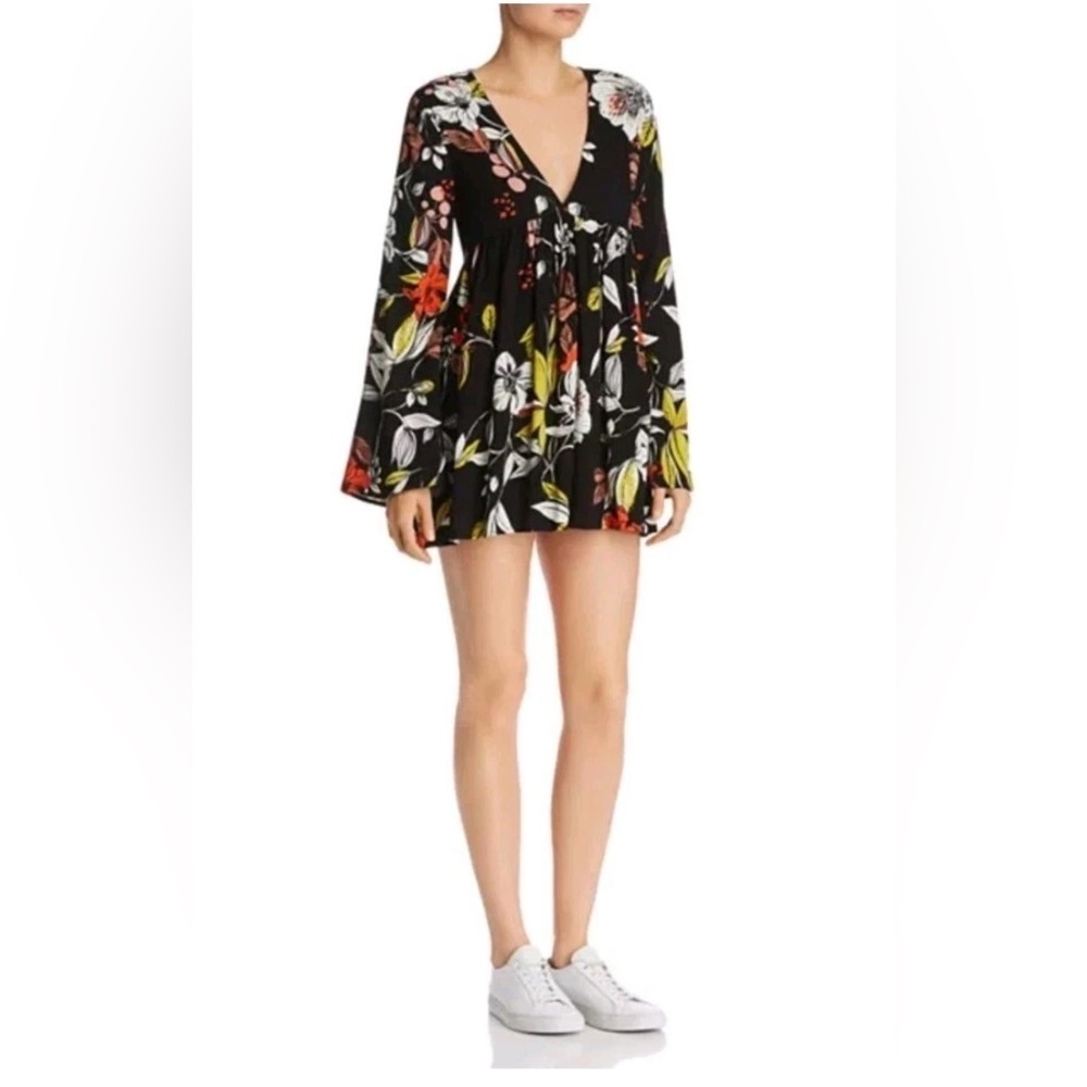 FREE PEOPLE Bella Floral Mini Tunic Dress Size XS - Picture 3 of 15